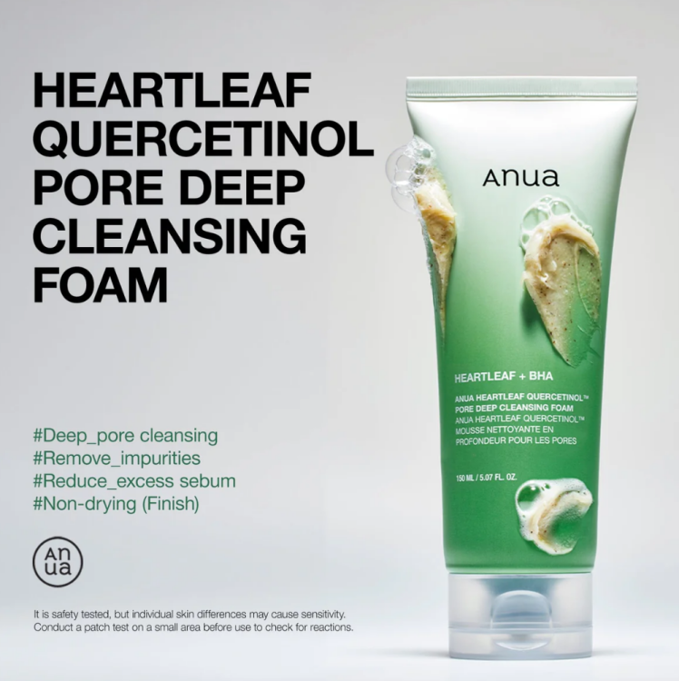 Anua, Heartleaf Quercetinol Pore Deep Cleansing Foam