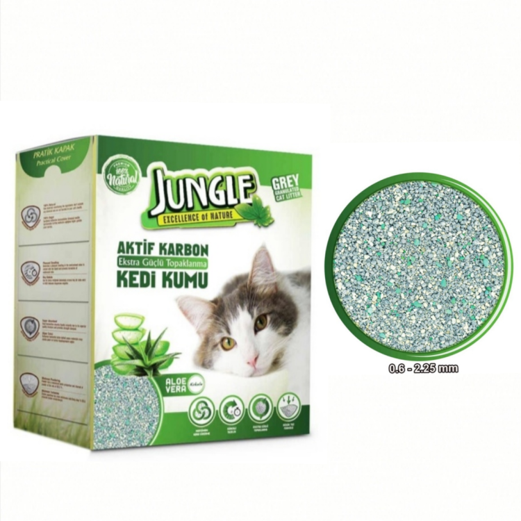 رمل قطط كربوني بعطر الصبار Cat sand active carbon aloe Vera 6L