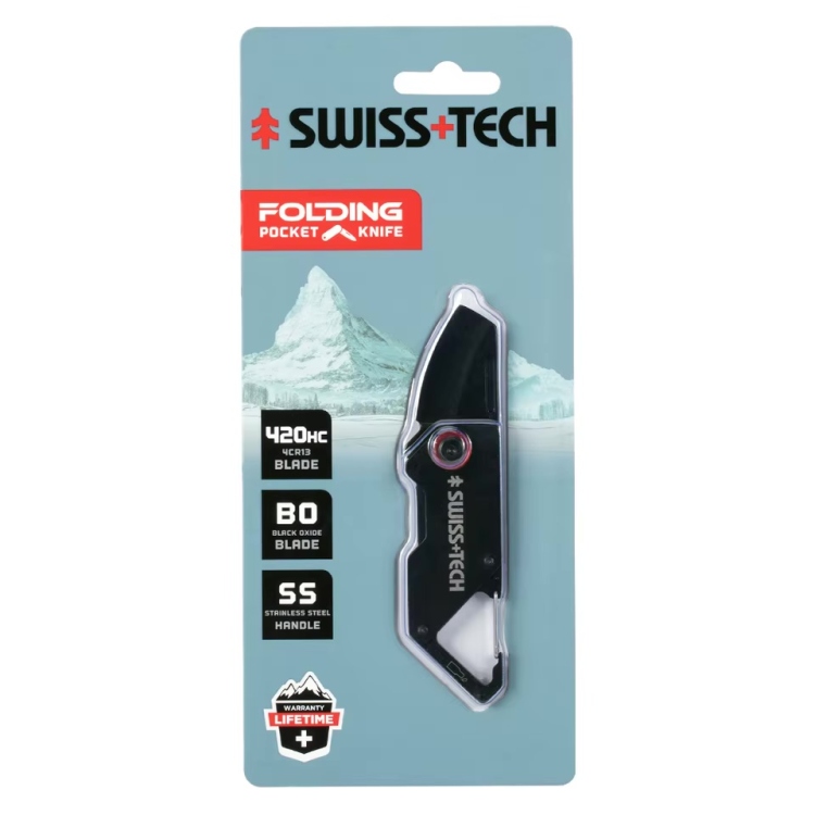 سكين جيب صغير طوي  Swiss+tech sto14007