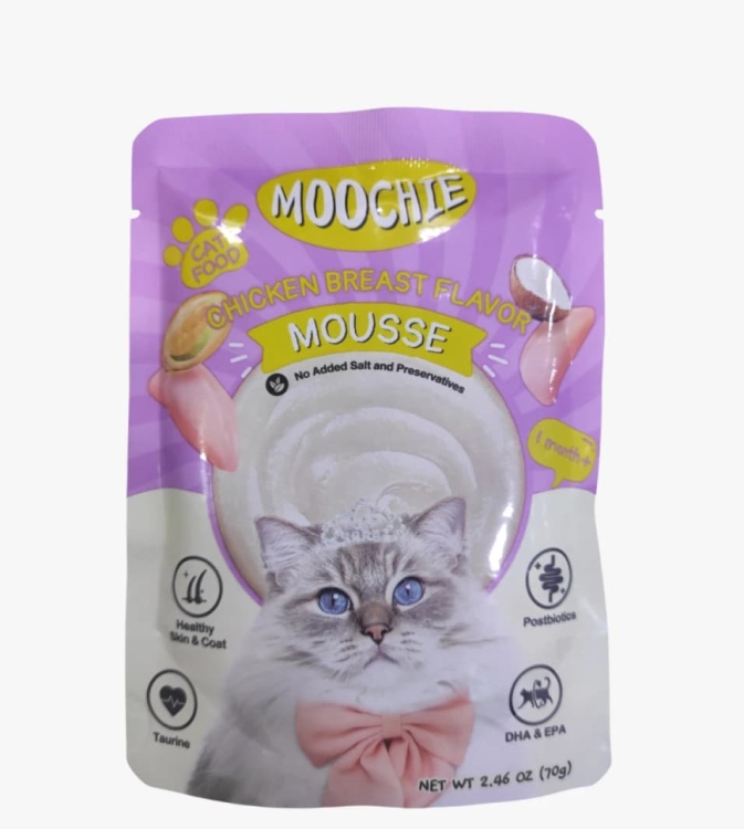 موشي بنكهة صدر الدجاج موس سهل الهضم للقطط الصغيرة والكبار