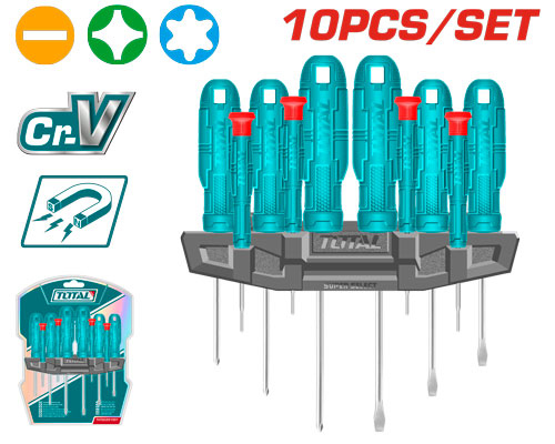 طقم مفكات 10 قطع TOTAL THTDC251001