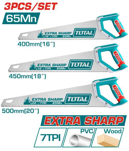 Total TOS23093 طقم منشار خشب 3 قطع