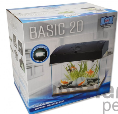حوض سمك مستقيم مع فلتر ومعرض وإضاءة 37x25x33.5 سم 20 لتر