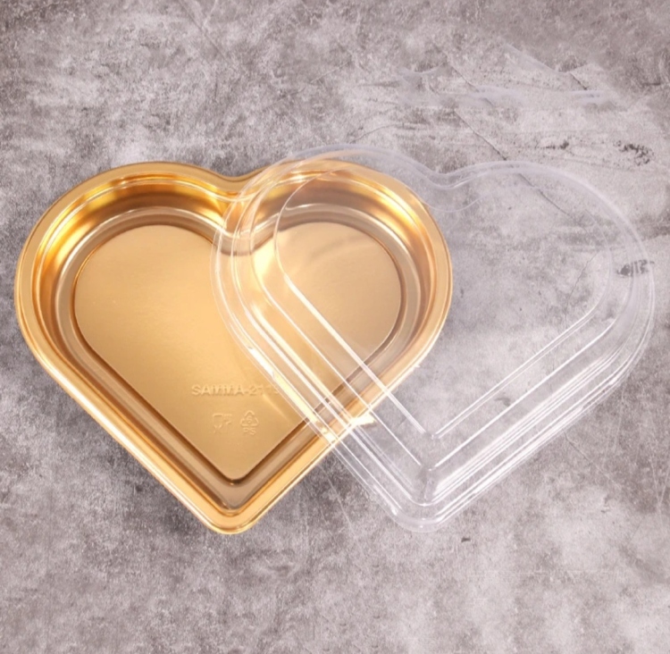 علب سوشي قلب ذهبي  قياس 24 ارتفاع 5