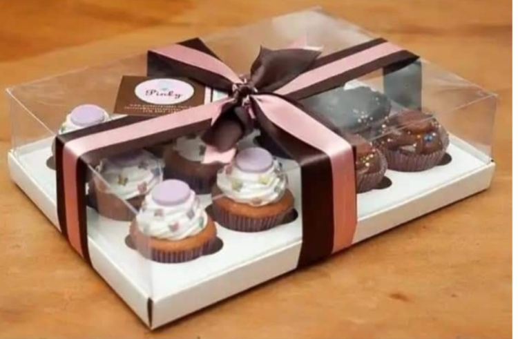 علب كب كيك شفاف 