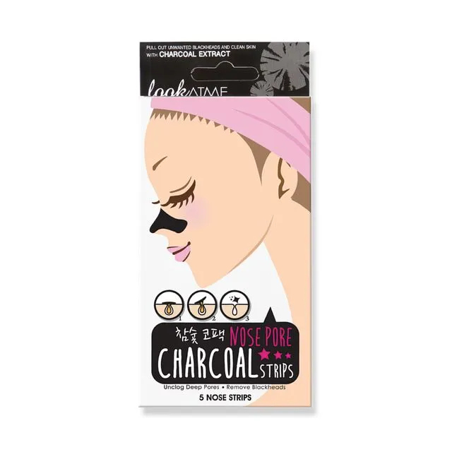 Nose Pore Strips Charcoal 5 pcs لاصقات الفحم لازالة الرؤوس السوداء و البيضاء (5 قطع )