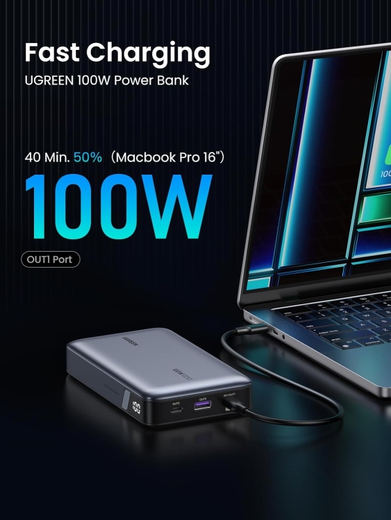 UGREEN 25188-PB720  POWER BANK 20000MAH PD 100W