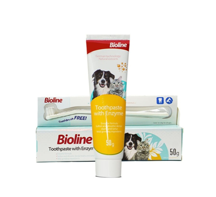 برويلاين معجون اسنان للقطط والكلاب مع الانزيم 