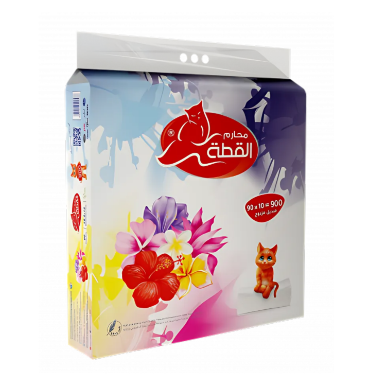 محارم القطة ملون 90منديل*10