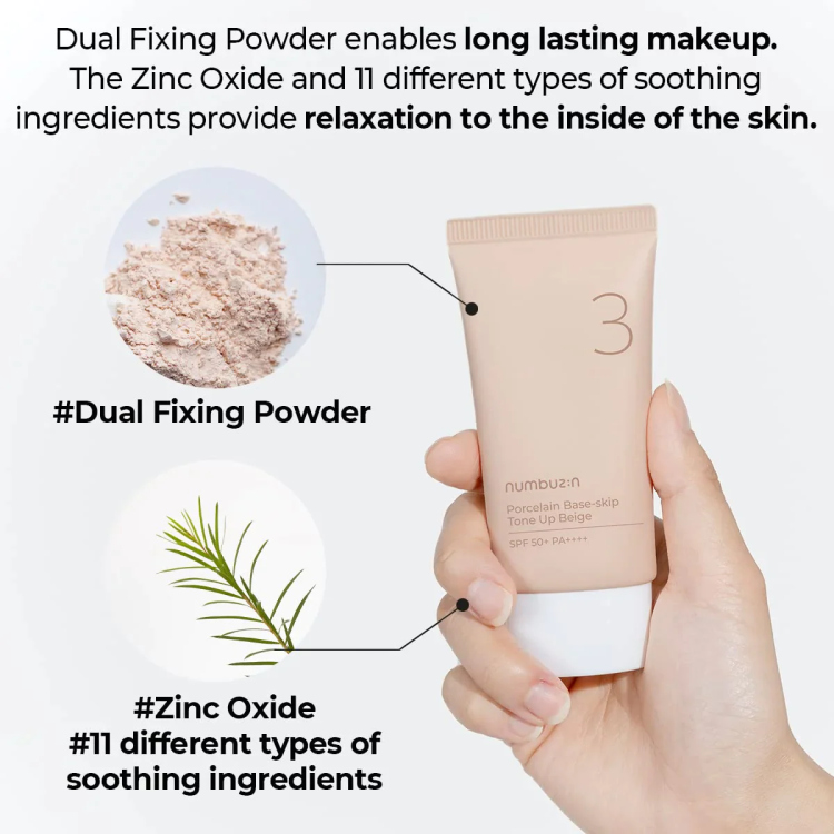 numbuzin - No. 3 Porcelain Base-Skip Tone Up Beige [50ml]