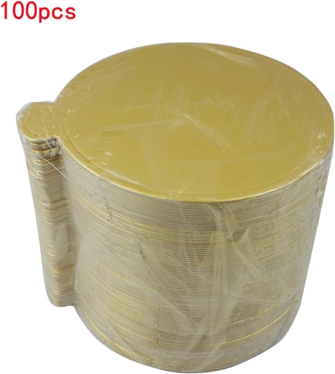 قواعد مني مدور ذهبي قطر 8 سم عدد 100