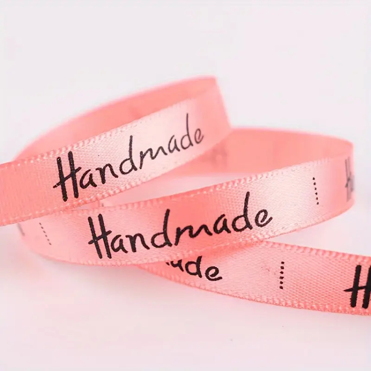 شبر رفيع مطبوع هاند ميد لون زهري غامق 