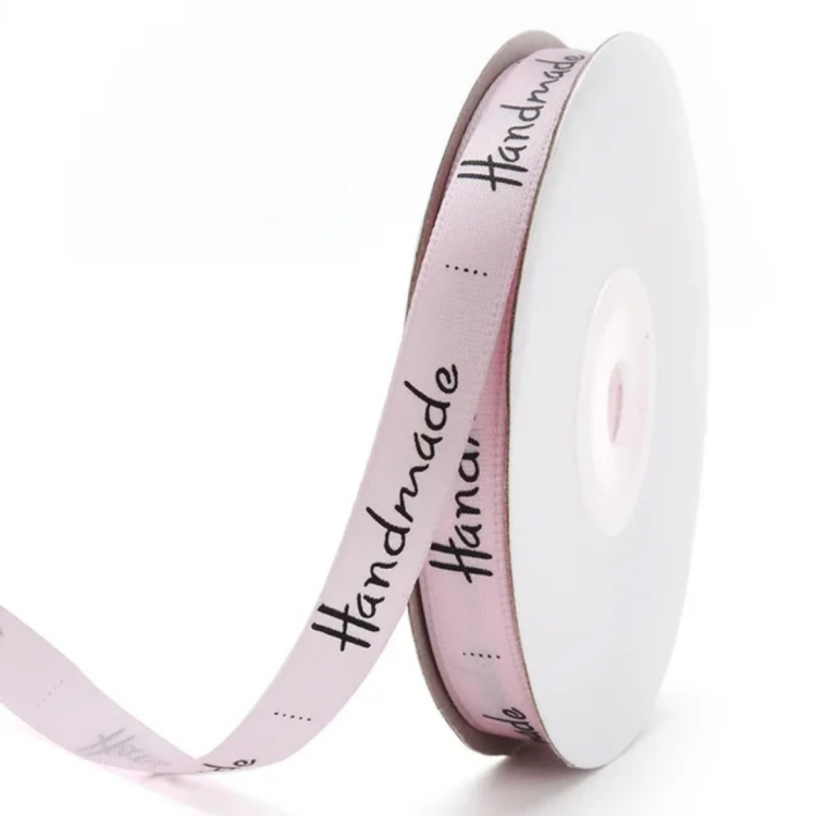 شبر رفيع مطبوع هاند ميد لون زهري فاتح 