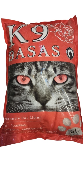 رمل القطط K9 بنتونيت  - رائحة الورد 5 لتر