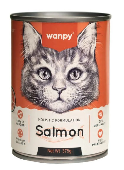 وانبي لتركيبة القطط الشاملة - سمك السلمون (375 جرام)