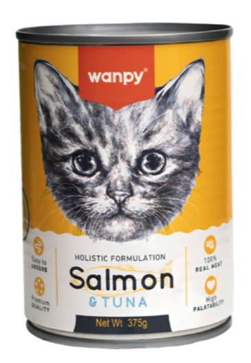 وانبي تركيبة غذائية شاملة للقطط الصغيرة, تونة وسلمون، 375 جرام