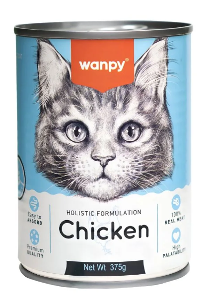 علبة وانبي لطعام القطط بتركيبة شاملة - دجاج (375 جرام)