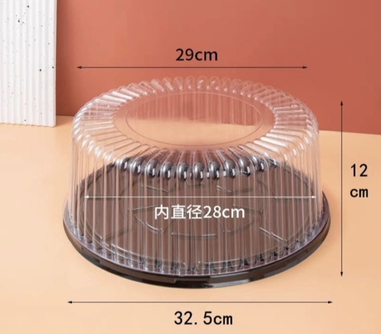 علب كيك شفاف قطر 32 سم ارتفاع 13 سم 