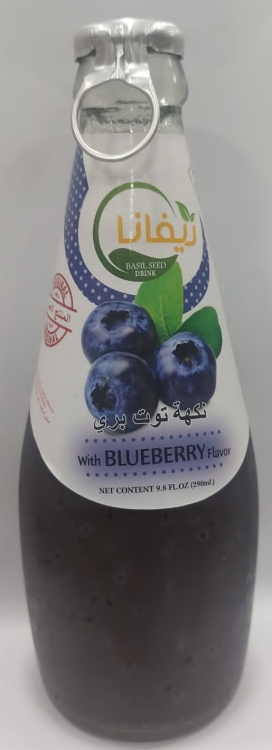 ريفانا مشروب بذور الريحان بنكهة التوت البري 290 مل