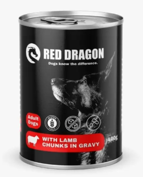 طعام Red Dragon الرطب للكلاب البالغة مع لحم الضأن