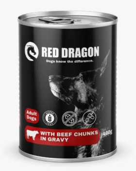 طعام Red Dragon الرطب للكلاب البالغة مع لحم البقر