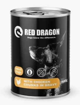 طعام Red Dragon الرطب للكلاب البالغة مع الدجاج