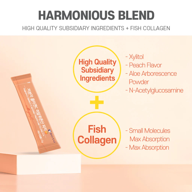 BOTO - Small Molecular Collagen C Hyaluronic Acid Peach /30sticks