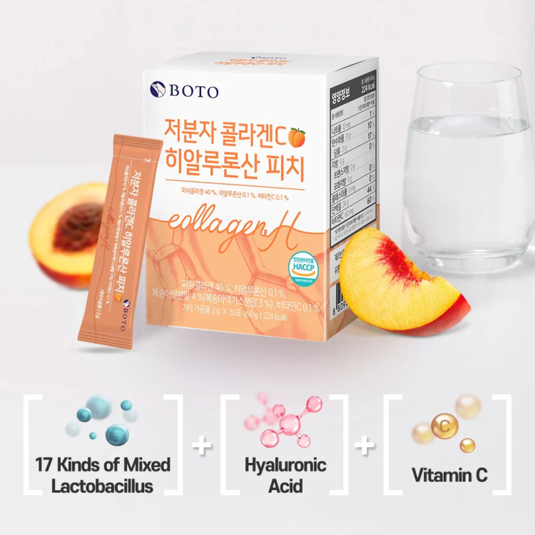 BOTO - Small Molecular Collagen C Hyaluronic Acid Peach /30sticks
