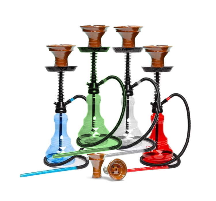 Summer Diamond Plastic Disposable Hookah Set - With Ceramic Bowl - Assorted Colors 
