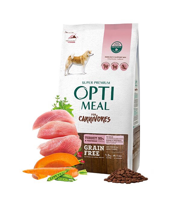 Opti meal Grain Free Dry For Adult Dogs All Breeds Duck&Veggies 10.5kg