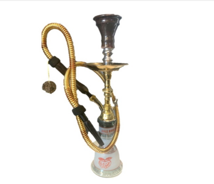 Khalil Mamoon Original  copper hookah set, Medium size - 30 cm - Red printing 