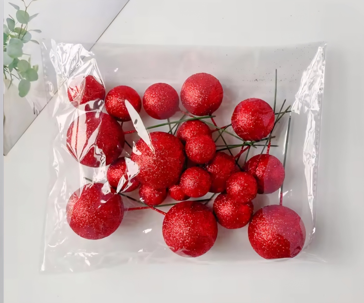 كرات تزين كيك احمر جلتر 20 قطعه