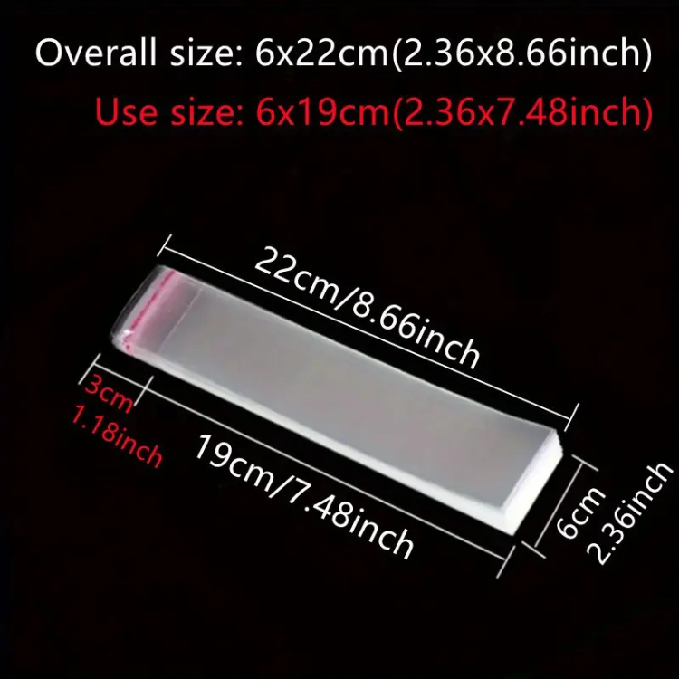 اكياس مع لاصق قياس 20 ×5 سم عدد 100