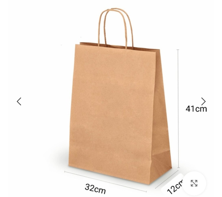 اكياس كرفت  قياس 32×41 قاعده 12 سم عدد 12 كيس