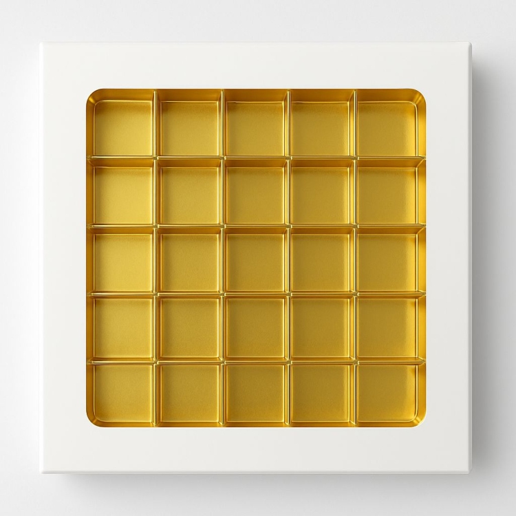 علب شكولاته مقسم وجه شفاف سعه 36 حبه 