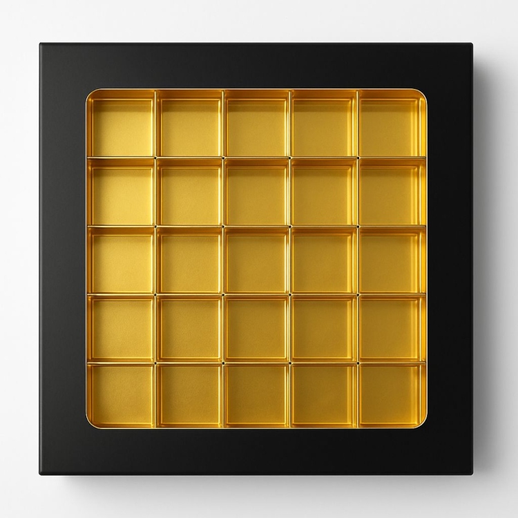 علب شكولاته مقسم سعة 36 حبه وجه شفاف 