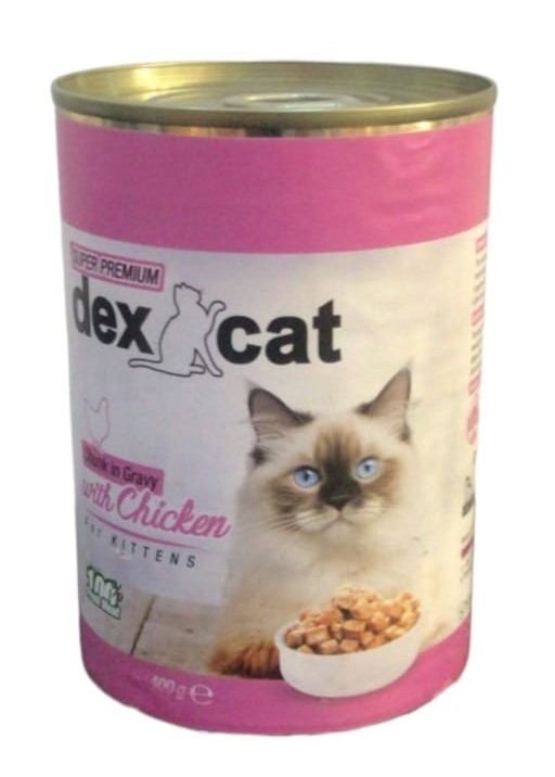 قطع ديكس للقطط الصغيرة في المرق بنكهة الدجاج