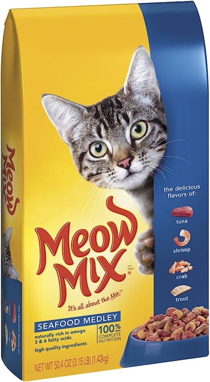 Meow Mix المأكولات البحرية المتنوعة طعام القطط