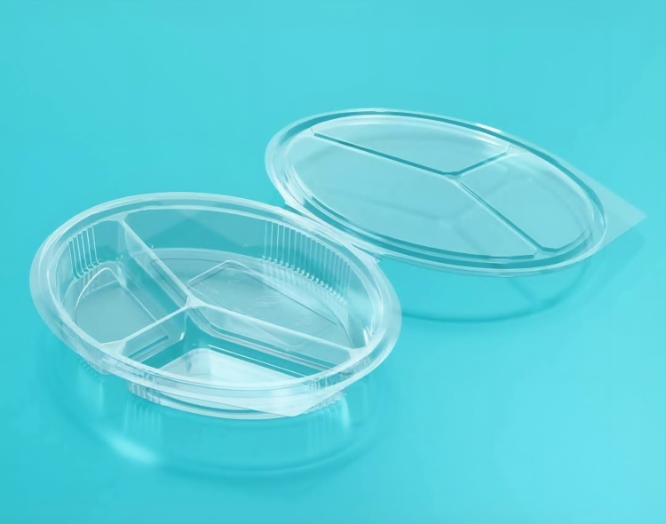 علب بيضوي متصل مقسم ثلاثي ( مرسيديس)