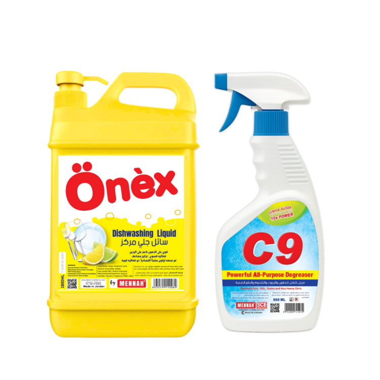 سائل جلي اونيكس 1.8لتر 10كرتونه مع سي ناين مزيل شامل 10 كرتونه 