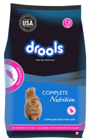 طعام جاف بنكهة سمك ماكريل للقطط البالغة (+1 سنة)  - 1.2 كغم