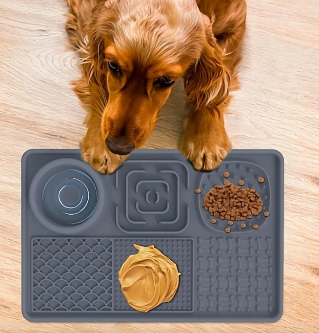 حصيرة اللعق البطيئة 6 في 1 مضادة للقلق للكلاب الأليفة والقطط