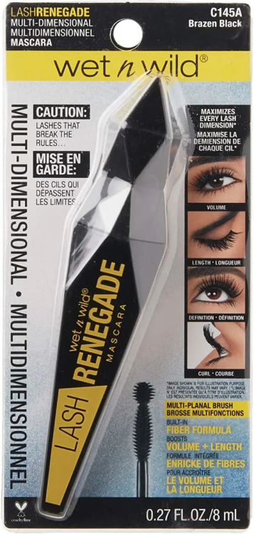 wet n wild, Lash Renegade Mascara, Brazen Black, 0.27 fl oz (8 ml)