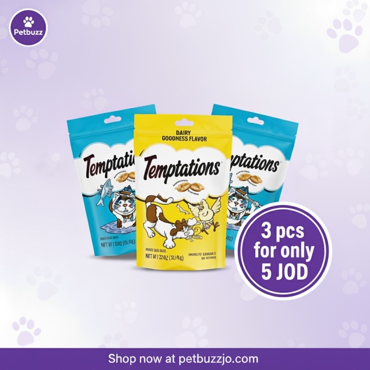 Temptation cat treats (chicken and tuna ) offer 3 pcs for 5 jd