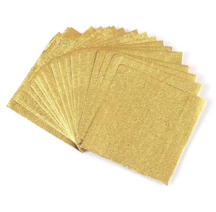 تغليف شكولاته قصدير ذهبي 10×10 سم عدد 100