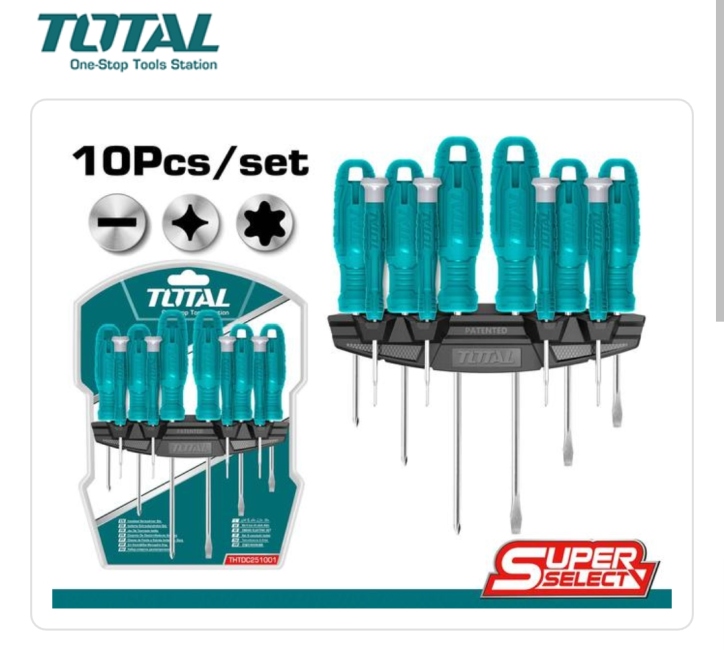 طقم مفكات 10 قطع توتال