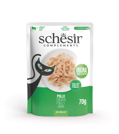 طعام رطب مكمل للقطط البالغة فيليه الدجاج في الجيلي