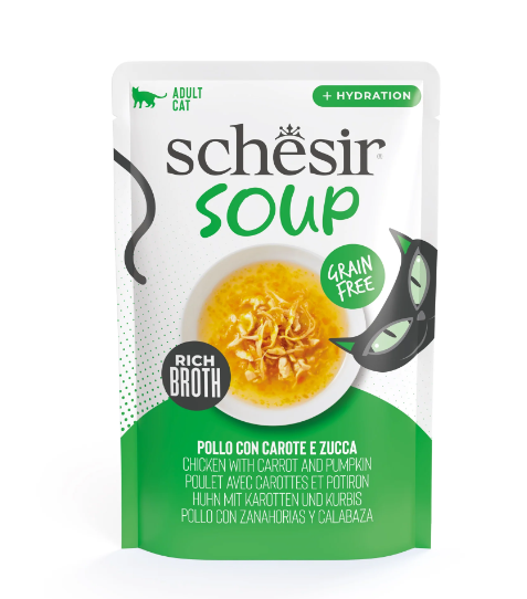 طعام رطب مكمل للقطط البالغة دجاج مع حساء اليقطين