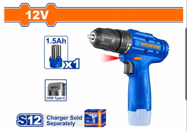 درل شحن 12V بطارية واحدة بدون شاحن (WCDS510)(WCDS518) WADFOW 