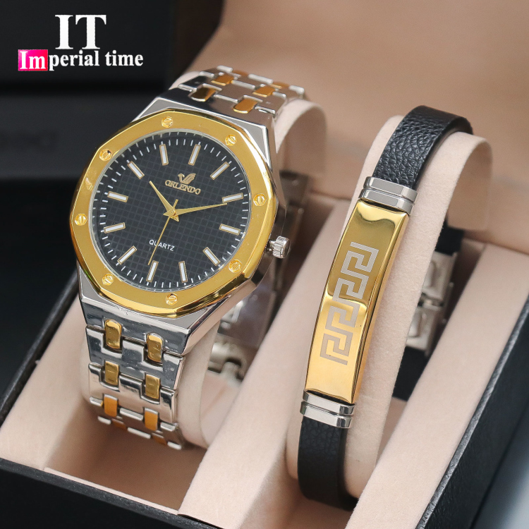 ساعه رجاليه مع سوارة كلاسك